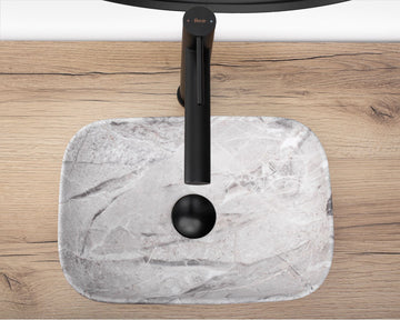 Lavoar pe blat ceramic Rea Belinda Mini Stone , latime de 25.5 cm, imitatie piatra
